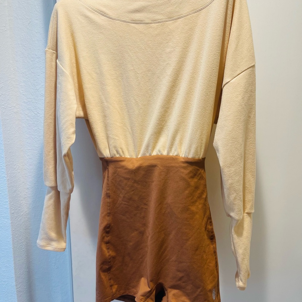 Free People Movement Intercept Romper Two-Tone Long Sleeve Bodysuit